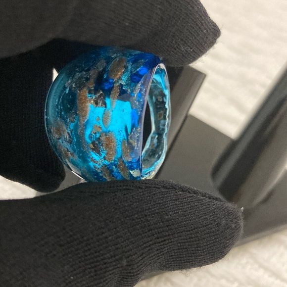 2 for $20 - Abstract Blue & Bronze Bubble Ring - Picture 2 of 3